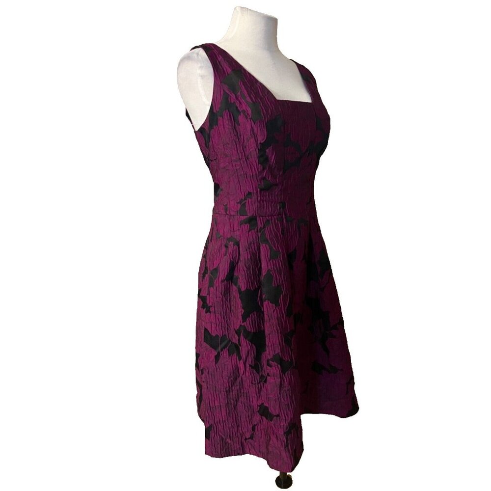 Ralph Lauren A Line Jacquard Dress 14 Pink Black Sleeveless Party Wedding - Picture 5 of 13
